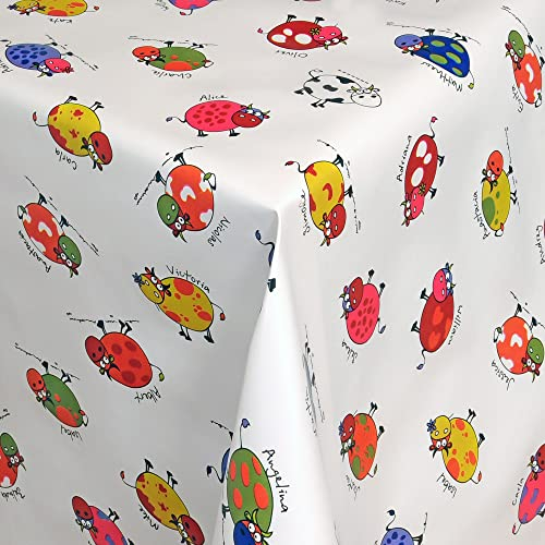 Wachstischdecke Wachstuch Tischdecke Gartentischdecke abwaschbar rund 138 cm Bunte Kühe Motiv