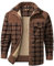 Mr.Stream Men's Padded Lumberjack Casual Long Sleeve Plaid Flannel Fur Lined Button Warm Shirt Sherp Jacket 3251 Red Coffee 2XL