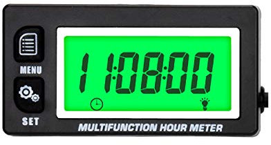 Jayron Retroilluminazione LCD Contaore Digitale Contagiri Motore Termometro Misuratore di Tensione Batteria Sostituibile Orologio Per Moto ATV Barca Marina Motore A Benzina