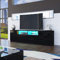 Senvoziii TV Lowboard Fernsehschrank in Hochglanz Schwarz TV Schrank mit LED-Beleuchtung Sideboard 2 Türen 4 Schubladen für Wohnzimmer 180 x 35 x 51 cm