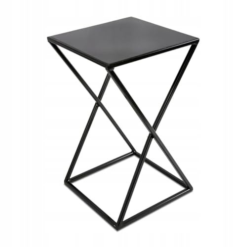 HowHomely Blumenständer Metall Schwarz 40 cm Hoch - Solider und Robuster Blumenhocker Metall - Pflanzenständer im Loft Stil für die Dekoration in Wohnzimmer