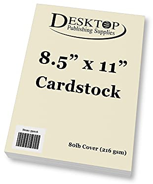 Schwerer, natürlicher cremefarbener Karton, 21,6 x 27,9 cm, dickes Papier zum Bedrucken, Tintenstrahldrucker/Laser, 36,3 kg, Karton (20 Blatt)