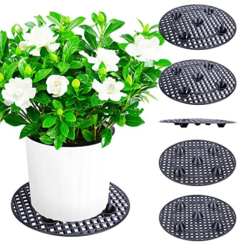 LFUTARI Blumentopf-Untersetzer, 29,5 cm, verhindert Fäulnis und Schäden auf Terrasse und Terrasse, 6 Stück, Schwarz