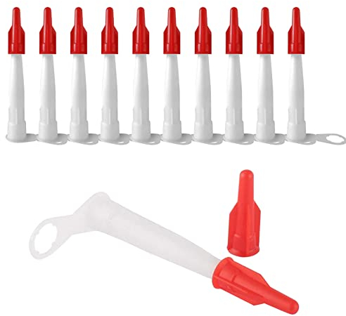 Caulking Tips, Caulk Nozzle Tip Tool, Caulk Nozzles Applicator, 10pcs Caulking Gun Tips, Plastic Caulk Nozzles, Silicone Caulking Nozzle, Easy to Use, White