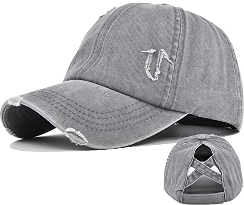 YAMEE Damen Baseballkappe Pferdeschwanz,Basecap Damen Sonnenhut Sonnenschutz,Baseballmütze Damen Vintage Sport Outdoor Cap