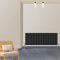 Warmehaus Horizontal Column Designer Radiator Oval Panel Double Black 600x1590mm - Modern Central Heating Space Saving Radiators - Perfect for Bathrooms, Kitchen, Hallway, Living Room