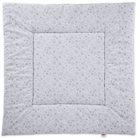 FabiMax Laufgittereinlage für Laufgitter 100x100 cm, graue Blümchen