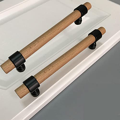 2 Stücke Stoßgriff Holz Schrankgriffe Möbelgriff Schrank Holzgriffe Möbel Küche, Haushalt & Wohnen für Küche Schublade, Tür, Schränke,Hause Büro Dekoration (192mm,Black)