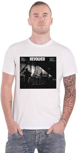The Beatles T Shirt Revolver Studio Band Logo Official Mens White M