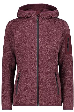 CMP - Damenjacke mit fester Kapuze, Burgund-Anthrazit, S
