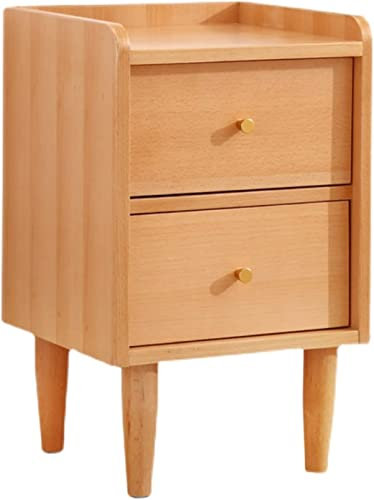 ZMYJTO Schubladen Nachttisch Buche Ultraschmale Schlafzimmer Aufbewahrung Nachttisch mit 4 Beinen, Home Office Mini Massivholz Nachttisch