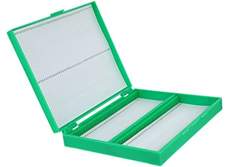 CIYODO 100stücke Mikroskop-objektträger Aufbewahrungsbox Für Präparate Praktischer Kunststoffbehälter Mit Mehreren Fächern Für Geordnete Aufbewahrung Für Labor Und Bildung