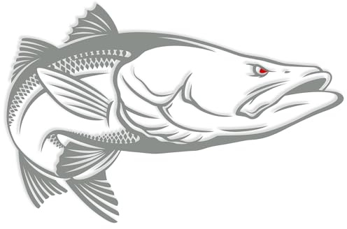 Finest Folia Fisch Aufkleber für Auto Motorrad Boot Schlauchboot Angelbox Sticker Autoaufkleber Angler Fische selbstklebend wetterfest wasserfest K174 (Mittelgrau, Motiv 01)