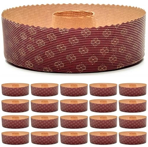 Stampo Ciambellone in Carta 500 gr - 20 Stampi da 19 cm, Stampo per Dolci e Chiffon Cake in Carta Microonda, Ideale per la Cottura in Forno, Resistente al Calore 220°C, Riciclabile, Made in Italy