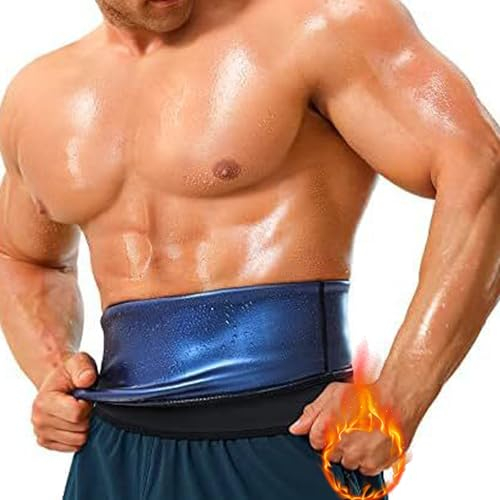 Ceinture de Sudation pour Homme,Ceinture Abdominale Amincissante Ajustable, Ceinture Abdominale Néoprène pour Fitness Sauna Minceur Fitness Jogging Yoga (Bleu,4XL-5XL)