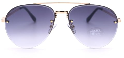 Ever Bloom Damen Piloten Sonnenbrille, Sommerbrillen für Sommer, Metall Gestell, Sonnenbrillen mit getönten Gläsern, schmal, Sonnenbrille:Piloten Blau