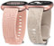 TOYOUTHS 2 Stück Floral Gravierte Armband kompatibel mit Fitbit Versa 4/Versa 3/Sense 2/Sense Armband, Sport Solo Loop Silikon Boho Henna/Löwenzahn Blume Cute Versa 4 Armbänder, Polarstern/Rosa