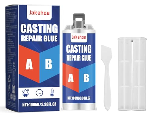 Miioto Colla Metallo, Colla Bicomponente per Metallo, Colla per Metallo Extra Forte, Viene Fornito con Accessori, Impermeabile, Riparazione Rapida di Tutte le Superfici in Fusione di Metallo-100g (C)