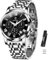 Taxau Armbanduhr Herren Schwarz Chronograph Wasserdicht Herrenuhr Analogue mit Datum Klassische Luxus Business Herren Uhr Edelstahl Quartz Herrenarmbanduhren