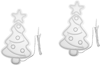 OSALADI 2stücke Neon Weihnachtsbaum Dekoration Leuchtendes Neonlicht Ornament Für Festliche Raumatmosphäre Langlebig Und Attraktiv Für Weihnachten Und Feiertage