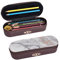 ULKMFFCF White Marble Rose Gold Printed Hard Shell Pencil Case Pen Bag - Pu Leather Students Stationery Pouch Pencil Box with Zipper for School Office Travel and Makeup