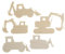 Bagger Wanddekoration aus Holz, Kinderzimmer Wanddeko, Dino Deko, Kind Zimmer, handgefertigt, Spielzeug, Kinderzimmerdeko, Auto, Baustelle, spielen, umweltfreundlich, Naturholz (Set, Bagger)