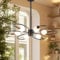 Riohan Sputnik Kronleuchter, 6-Licht E27 Deckenlampe Hängelampe Moderne Schwarze LED Deckenleuchte Industrie Kronleuchter Wohnzimmerlampe für Küche Schlafzimmer Wohnzimmer Esszimmer