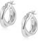 ALEXCRAFT Silber 925 Ohrringe Doppel Creolen Damen, Hypoallergen Dick Kleine Knorpel Huggie Kreuz Twist Piercing Doppel Ohrringe Breit Klobig Chunky Glitzer