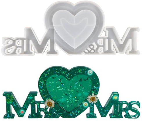 Moules en résine, moules en silicone en forme de cœur pour moulage de résine, cadre photo en silicone, moules en résine époxy, cadres photo personnalisés pour cadeaux de mariage, art de bureau,