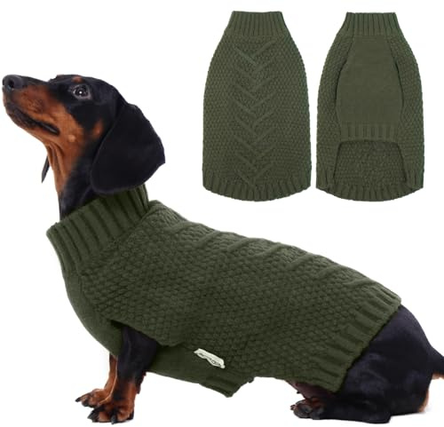IECOii Hundepullover Grosse Hunde,Hundepulli Große Hund,Hundeshirt Grosse Hunde, Warmer Hund Weihnachtspullover,Ärmelloser Pullover Für Große Haustiere,Wintermännel Für Französische Bulldog,Grün,L