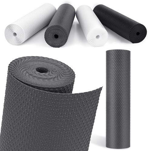 MooiFun Drawer Liners, Waterproof Shelf Liner, Anti-Slip Non-Adhesive BPA Free Kitchen Cupboard Cabinet Liner Refridge Fridge Mats Sink Protector Strong Durable for Home (Grey/30cm x 305cm)