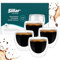 Sillar Tazzine Caffe Vetro 80 ml Set di 4 Tazzine, Set di Bicchieri a Doppia Parete | Bicchieri Termici per Espresso, Tazzine da Caffe Moderne Proteggono le Mani | Tazzine Caffe per Caffè, Dolce