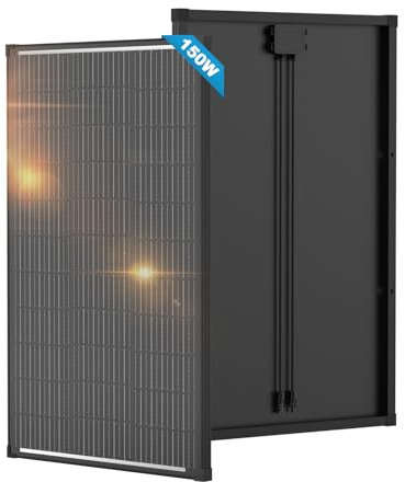 Pannello solare 150 W, tipo N 12 V, tecnologia SMBB, pannello solare fotovoltaico monocristallino completamente nero, 150 W, modulo fotovoltaico per batterie, barca, mobile home, balcone