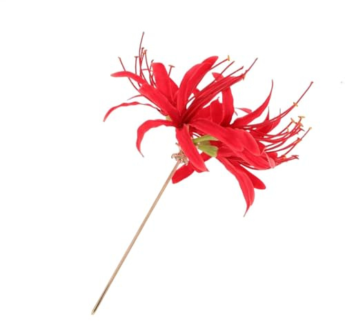 Horquillas para el, pinzas para el de lirio de araña roja, pinzas de vintage asiáticas, elegantes horquillas para peinar el cabello con flores para boda, accesorios de peinado chinos