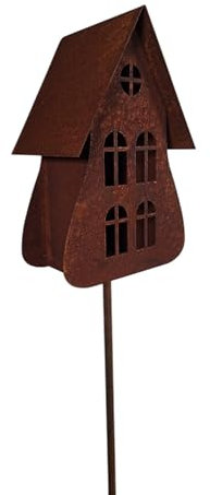 Edelrost Garten Deko Vogelhaus Gartendekoration Naturrost rostige Dekoration Gartenstecker Beetstecker Topfstecker Kerzenhalter Vogelfutterhaus Futterhaus