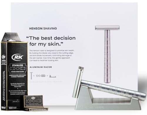 Henson Shaving Rasierset AL13 + Halterung + 100 Klingen RK