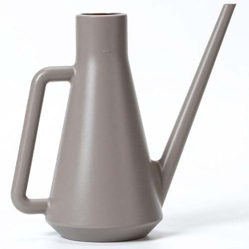 Plastia Gießkanne Klein für den Zimmerpflanzen 1,8 L - Blumengießkanne aus Hochwertigem Kunststoff - Giesskanne mit Langem Ausgießer für Einfache Bewässerung, Taupe