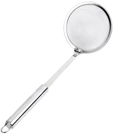 MWAHJU Espumadera 2 Piezas de Filtro de Cocina de Acero Inoxidable de Malla Fina de Alambre colador de Alimentos fritos Red Gadgets Cuchara tamiz Herramientas de Grasa con Colador(13CM)