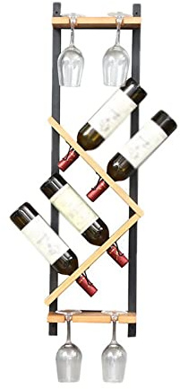 GYKOZY Wandmontiertes Weinregal aus Metall zur Aufbewahrung von Wein – Wanddekoration für Zuhause, Bar, Wohnzimmer, Wandbehang für Wein (Single)