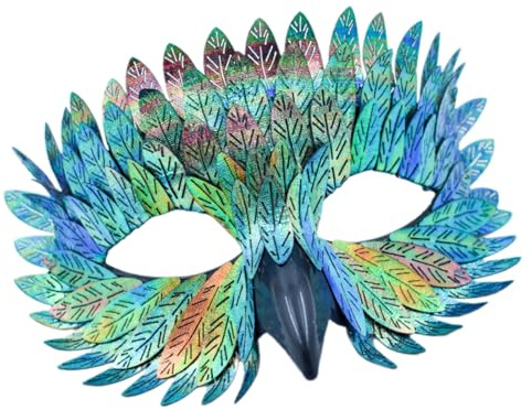 Aurgiarme Vogelschnabel, gefiederte Maskerade, halbes Gesicht, Halloween-Kostüm, Rollenspiel, Tier für Party, Vogel, Schnabel, Feder, halbes Gesicht, Rollenspiel, Maskerade