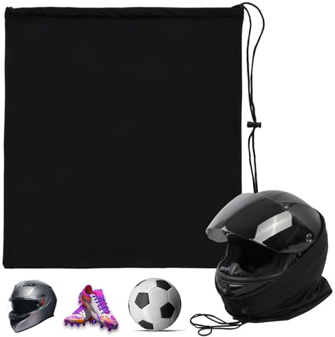 Bremorou Skihelm Beutel Helmtasche Helmbeutel Hülle Überzug Mit Kordelzug Helmschutz Aufbewahrungstasche Motorradhelmtasche Schwarz Motorrad für Fahrradhelme Skihelme Basketball Fitness 44 ×48 cm