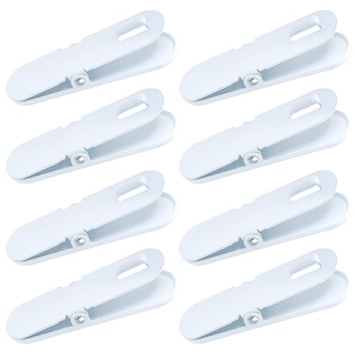 SOFPLATE 10Pcs White Peg Board Clips Pegboard Clip Accessories with Hooks Oval ABS Plastic Hanging Attachment Photo Display Locking Hooks for Kitchen Room Home Office Wall Craft DIY Holder Organize