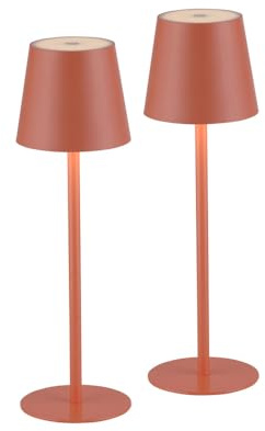 Just Light. LED Tischleuchte 2er SET Akku USB, weiß dimmbar Touchdimmer, IP54 Außen für Garten, Gartentisch, Camping, Balkon oder Terrasse (schwarz)
