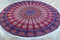 GURU SHOP Rundes Indisches Mandala Tuch, Boho Tagesdecke, Picknickdecke, Stranddecke, Runde Tischdecke - Rot/lila, Baumwolle, 180x180x0 cm
