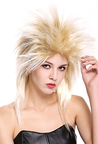 WIG ME UP - 90891-ZA89TZA88 Perücke Damen Herren Karneval 80er Wave Punk Popstar Blond Mix Toupiert