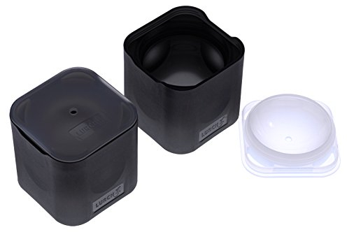 Lurch 240730 Ice Former Spheres / Eisbereiter aus 100% BPA-freiem Platin Silikon mit Deckel für 2 große Eiskugeln (ø 6 cm), Schwarz