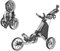CaddyTek EZ Tour Quickfold Deluxe 3-Rad Golftrolley Golfcaddy komplett mit Kühltasche - Modell 2020 (Silber-grau)