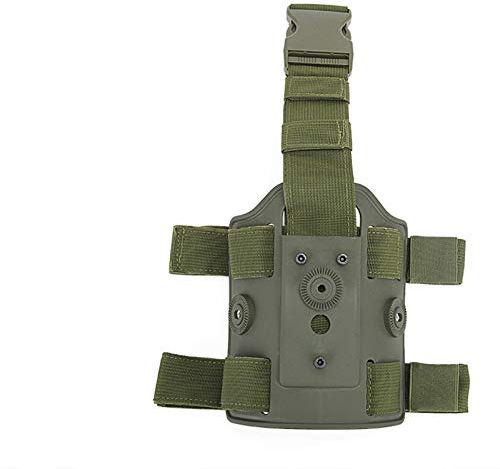 FIRECLUB Tactical Molle Hunting Thigh Drop Leg Platform Holster Dual Strap Leg Thigh Holster Bag Pouch Tactical Leggings Device (Green)