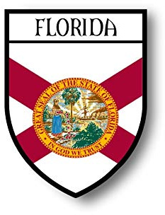 Akachafactory Stickers decal souvenir vinyl car shield city flag world crest usa florida