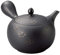 Yamakiikai - Tetera japonesa grande Kyusu Tokoname hecha a mano de arcilla de 15.6 onzas líquidas, patrón de escudo escarlata Shunjuu negro L339 de Japón (1)